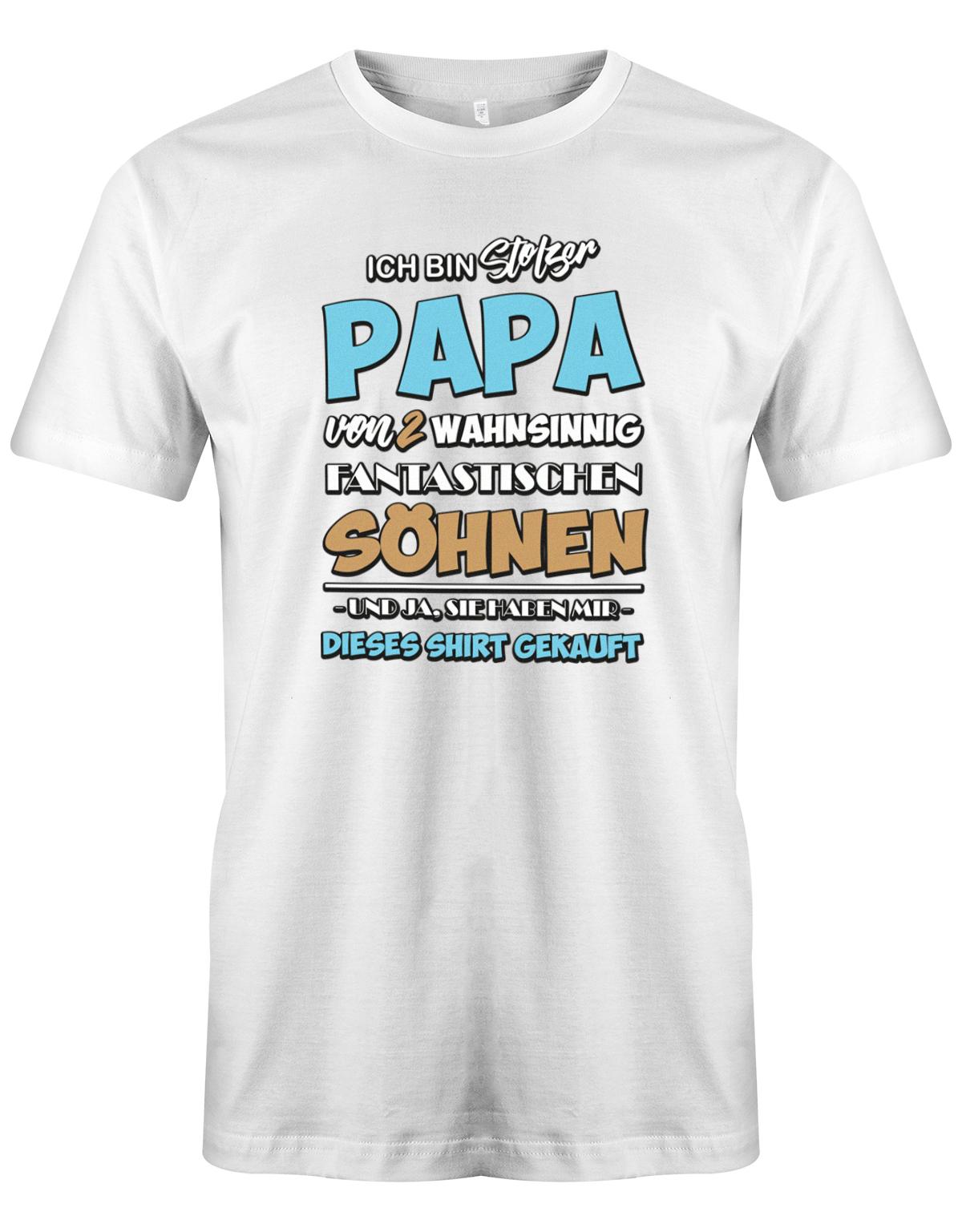 Stolzer-papa-von-2-S-hnen-Papa-Shirt-Weiss