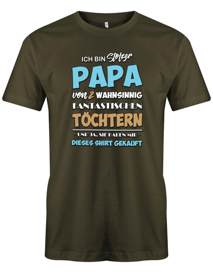 Stolzer-papa-von-2-T-chtern-Papa-Shirt-Army