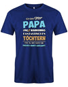 Stolzer-papa-von-2-T-chtern-Papa-Shirt-Royalblau