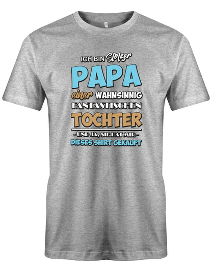Stolzer-papa-von-einer-Tochter-Papa-Shirt-Grau