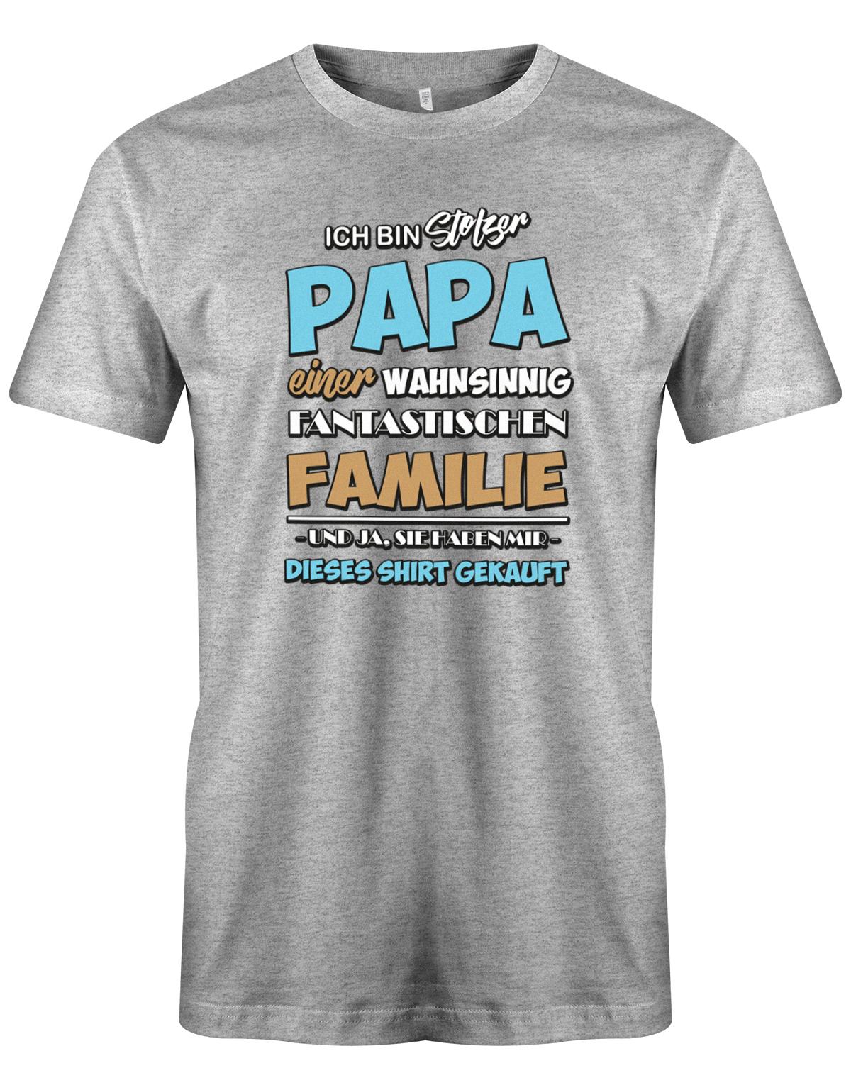 Stolzer-papa-von-einer-familie-Papa-Shirt-Grau