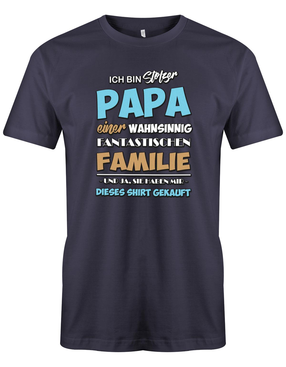 Stolzer-papa-von-einer-familie-Papa-Shirt-Navy