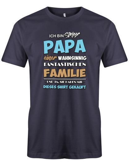 Stolzer-papa-von-einer-familie-Papa-Shirt-Navy