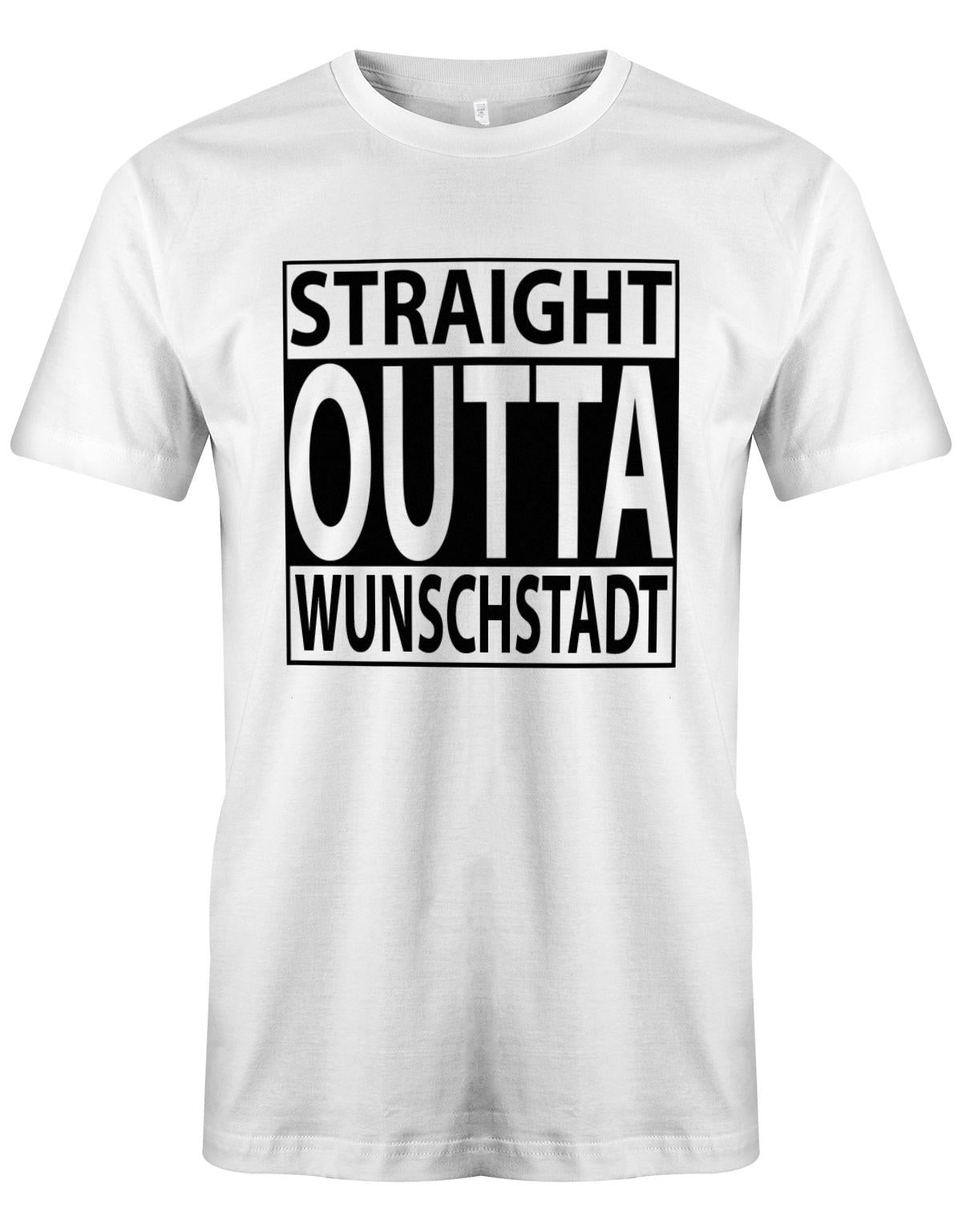 Straight-Outta-Wunschstadt-Herren-Shirt-Weiss