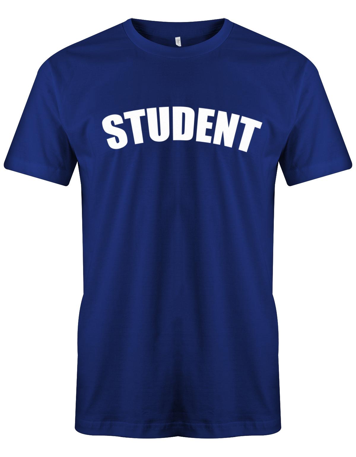 Student-Schrift-Herren-Shirt-Royalblau
