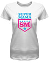 Super-Mama-Sterne-Damen-Shirt-Weiss