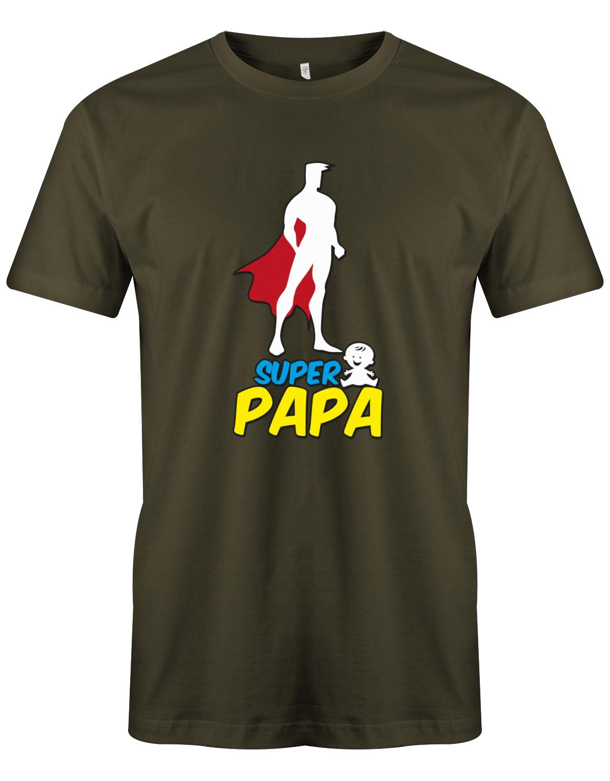 Super-Papa-Herren-Shirt-Army