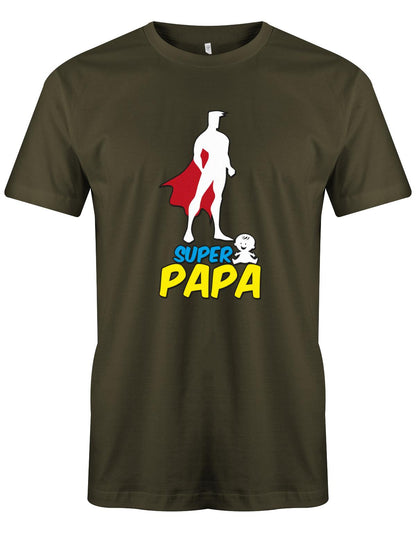 Super-Papa-Herren-Shirt-Army