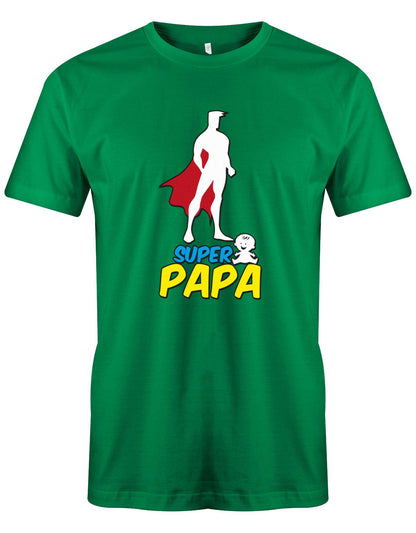 Super-Papa-Herren-Shirt-Gr-n