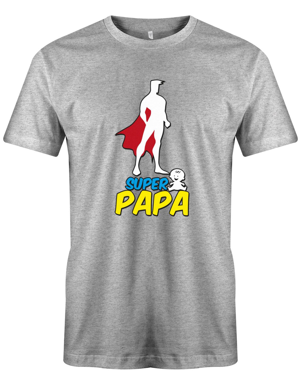 Super-Papa-Herren-Shirt-Grau
