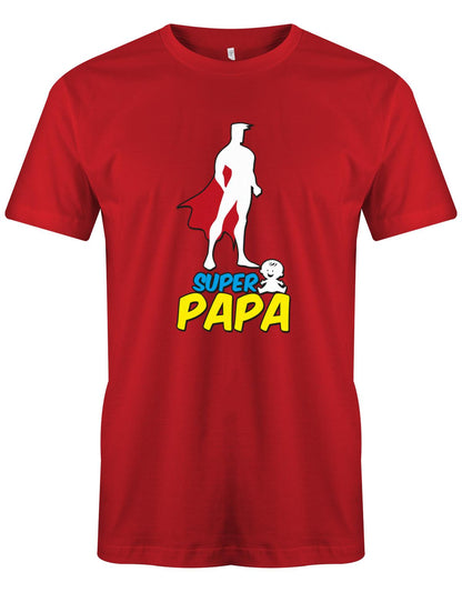 Super-Papa-Herren-Shirt-Rot