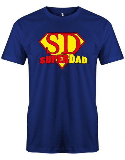 Papa Fun T-Shirt - Superdad Papa unser Held Royalblau