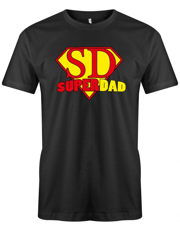 Papa Fun T-Shirt - Superdad Papa unser Held Schwarz