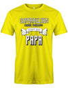 Papa T-Shirt - Superhelden ohne Umhang nennt man Papa Gelb