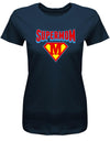 Supermom-Damen-Shirt-Mama-Shirt-Navy