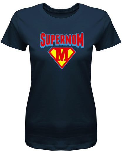 Supermom-Damen-Shirt-Mama-Shirt-Navy