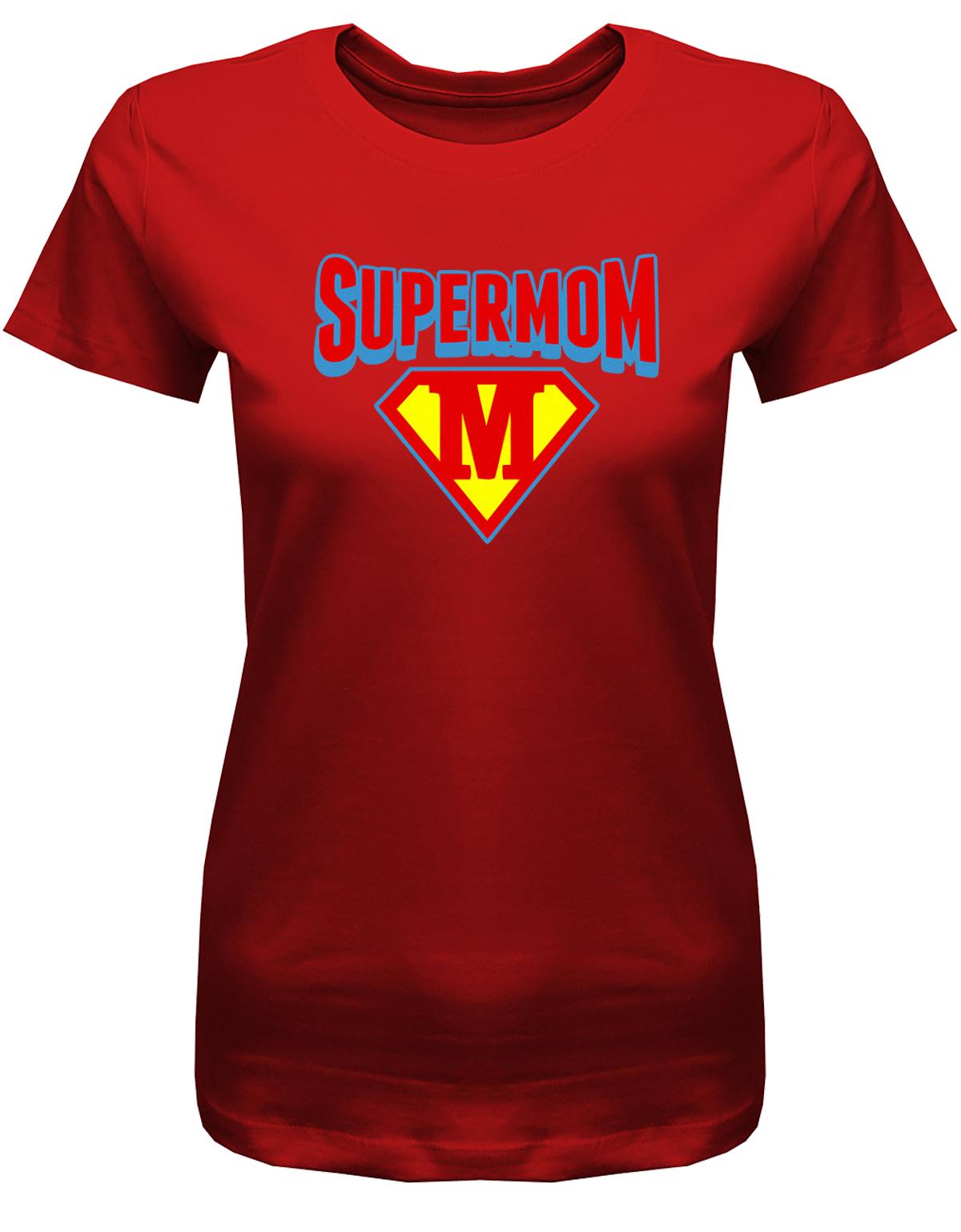 Supermom-Damen-Shirt-Mama-Shirt-Rot