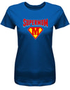 Supermom-Damen-Shirt-Mama-Shirt-Royalblau