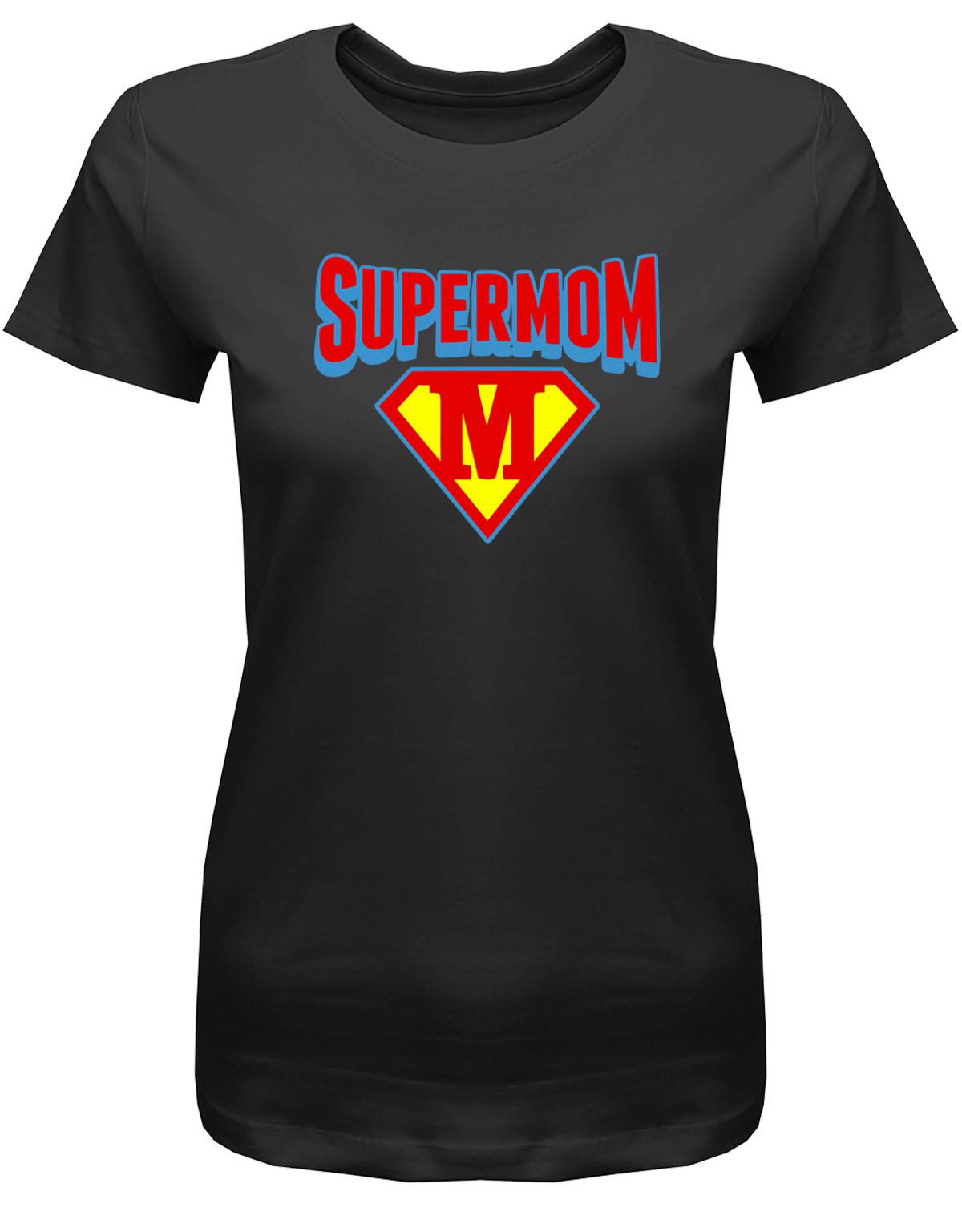 Supermom-Damen-Shirt-Mama-Shirt-SChwarz