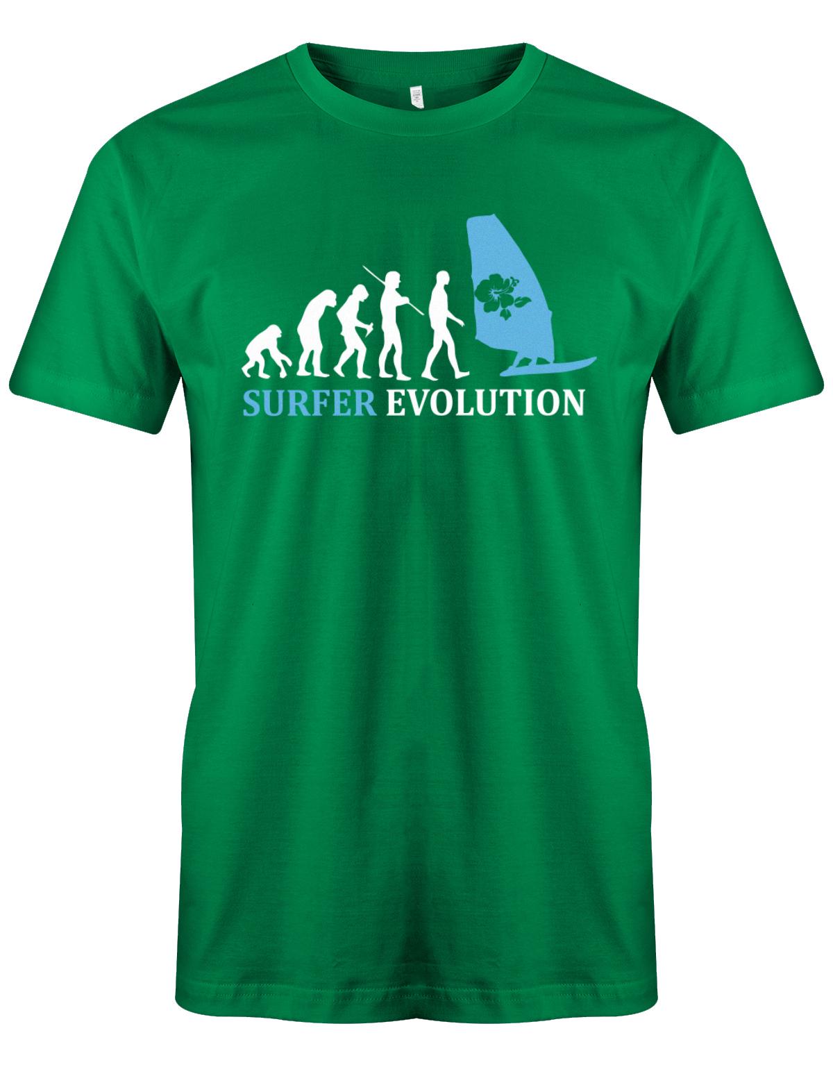 Surfer-Evolution-Surf-Herren-Shirt-Gr-n