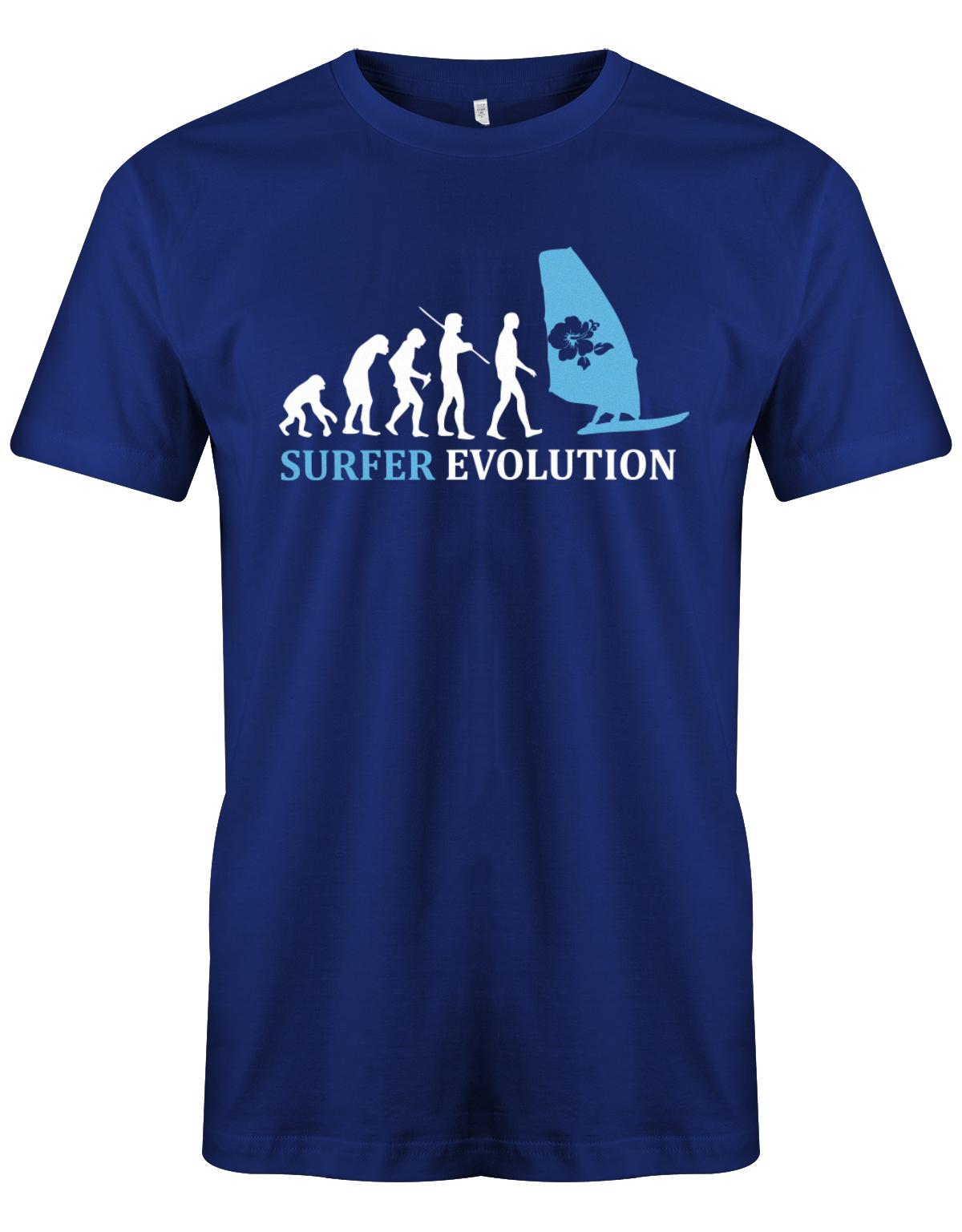 Surfer-Evolution-Surf-Herren-Shirt-Royalblau