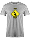 Surfer t-shirt bedruckt mit Achtung Surfer Crossing  Grau