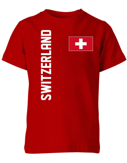 Switzerland Fahne - EM WM - Schweiz Fan - Kinder T-Shirt