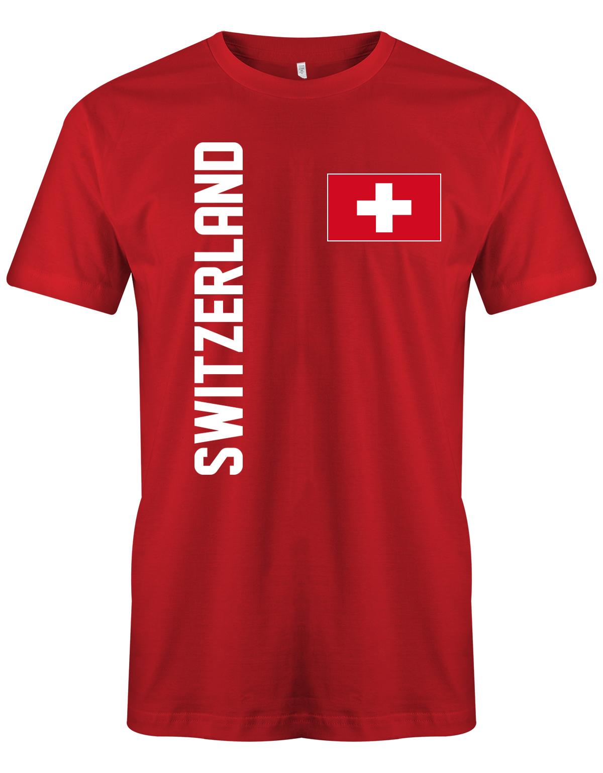 Switzerland-Fahne-Shirt-Herren-Rot