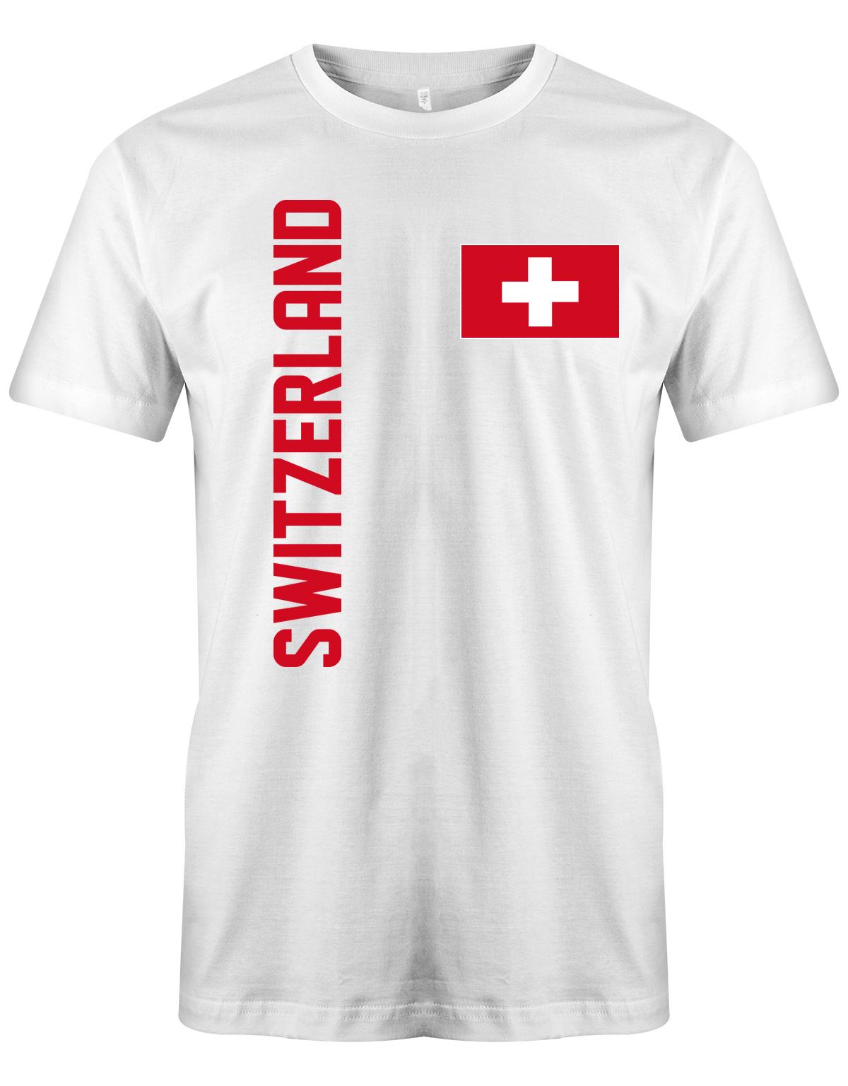 Switzerland-Fahne-Shirt-Herren-Weiss