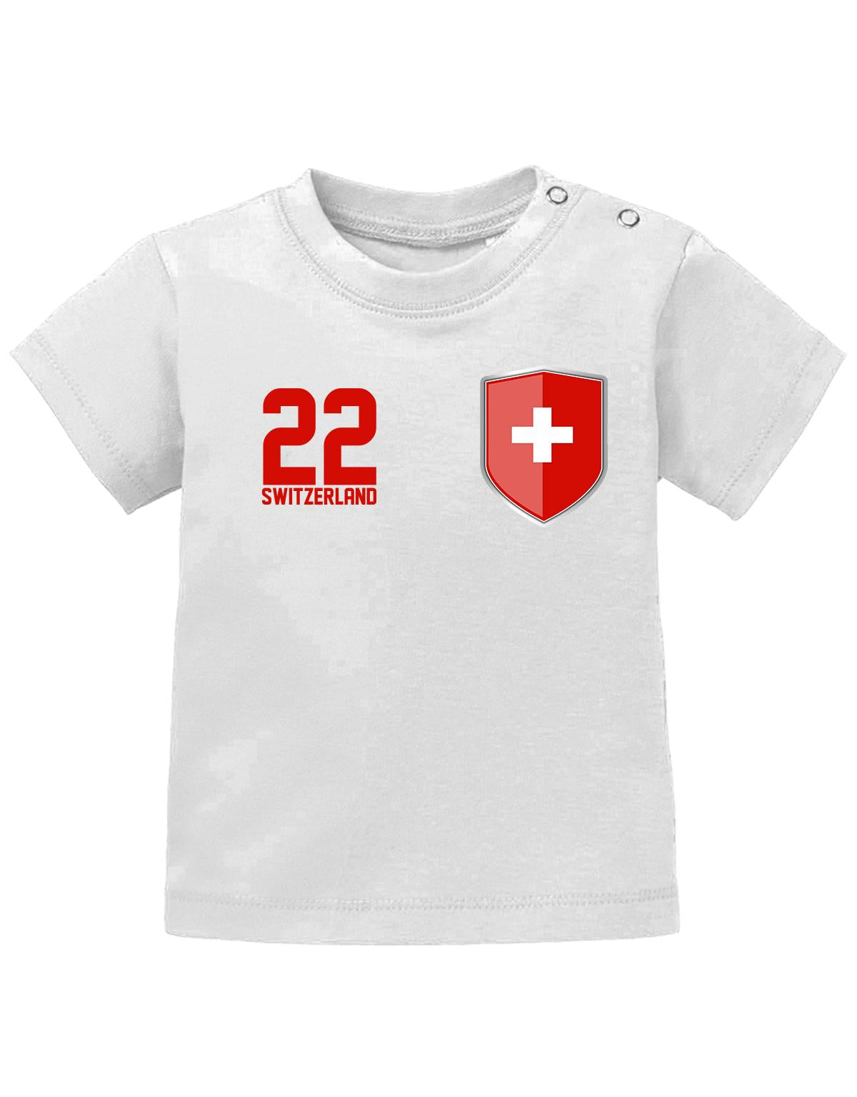 Switzerland 22 Wappen - EM WM - Schweiz Fan - Baby T-Shirt