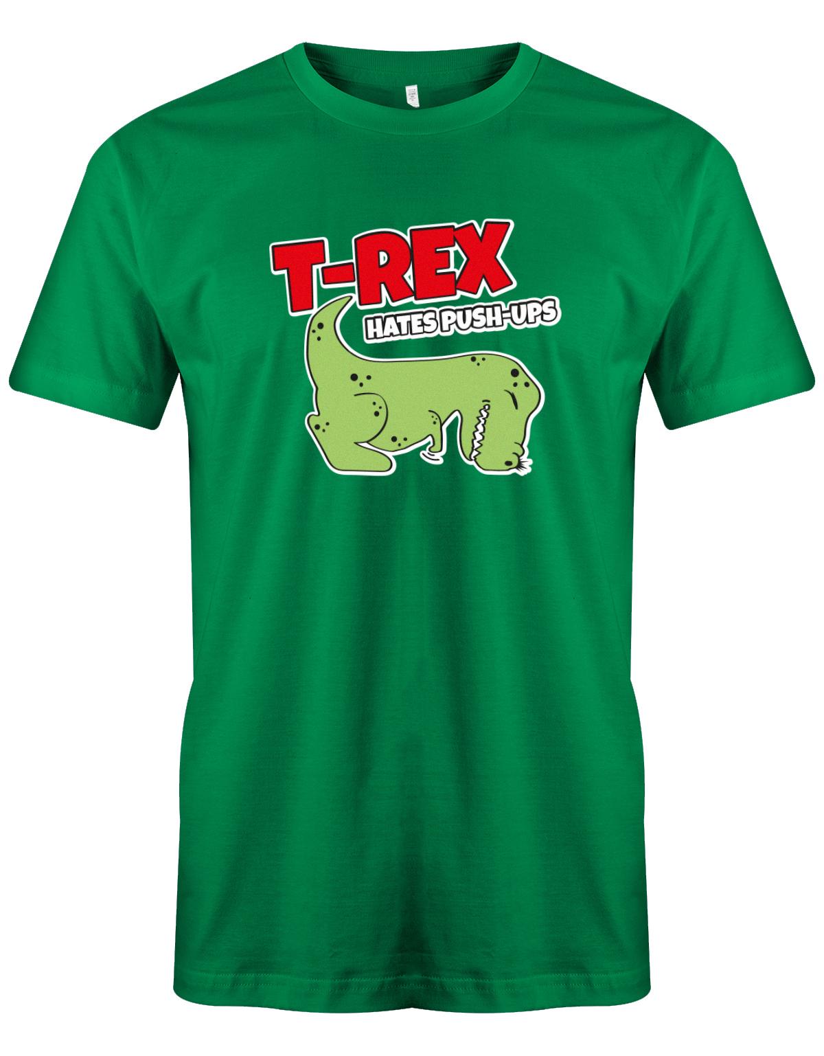T-Rex-hates-push-ups-herren-SHirt-Gr-n
