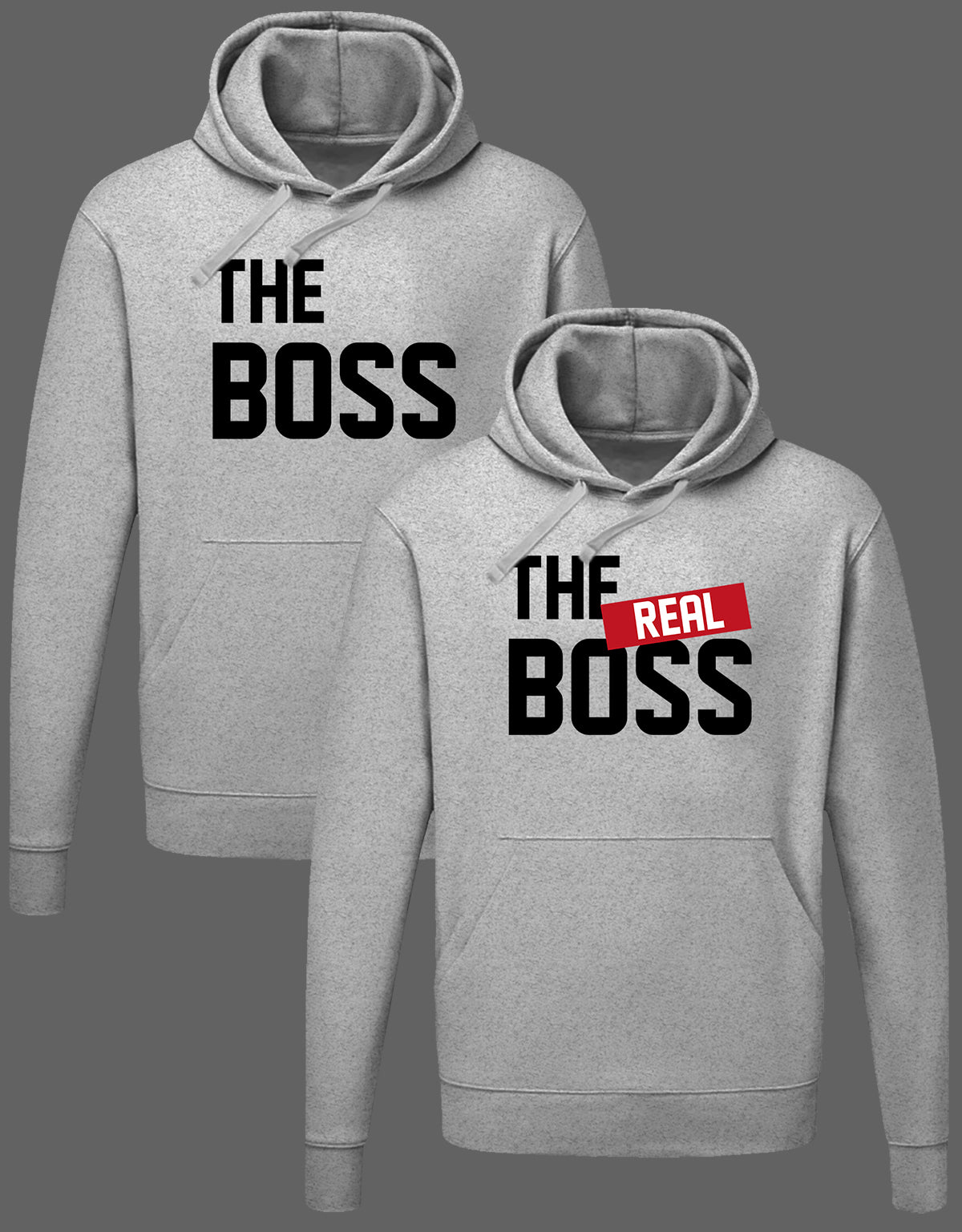 Couple Hoodie für Partner The Boss oder The Real Boss