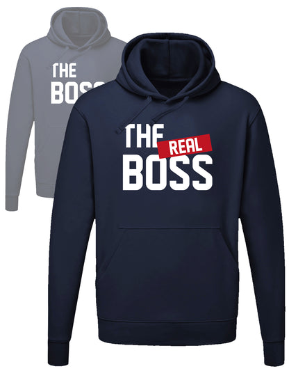Couple Hoodie für Partner The Boss oder The Real Boss real Boss Navy