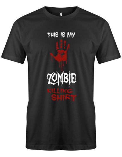 This-is-my-Zombie-Killing-Shirt-Herren-Halloween-Shirt-SChwarz