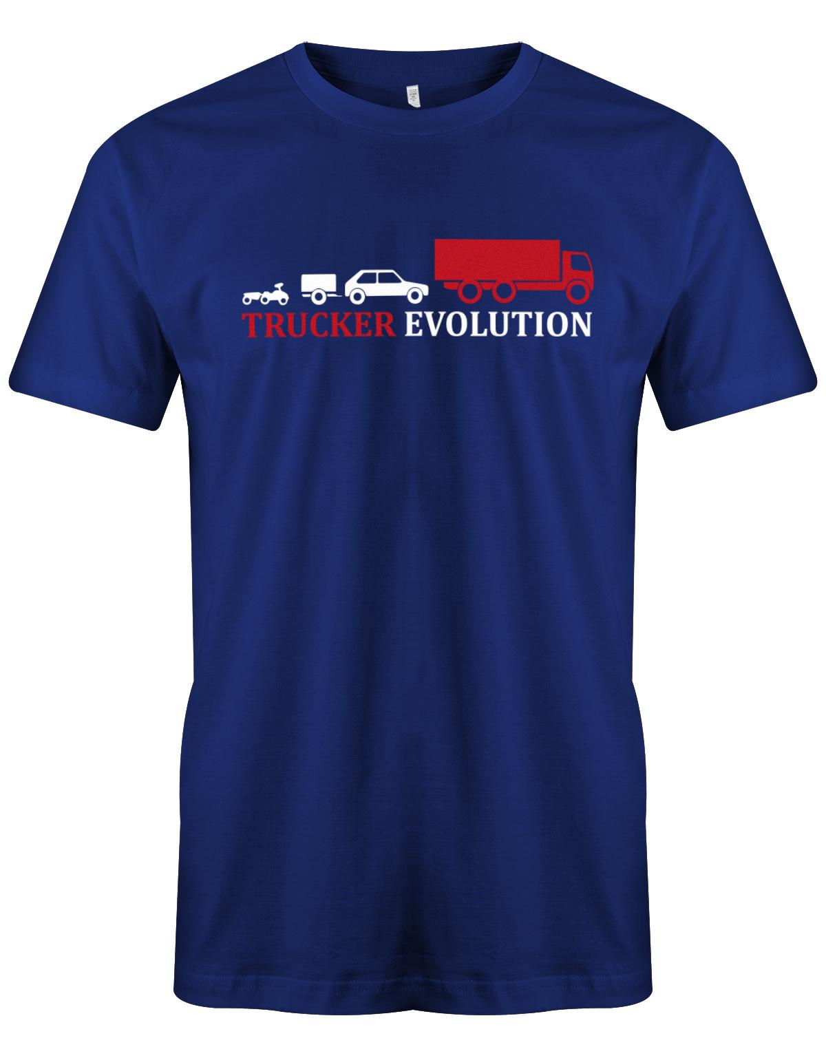 Lkw-Fahrer Shirt - Trucker Evolution Royalblau