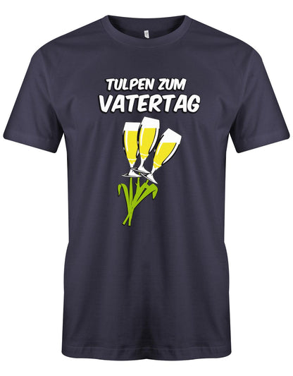 Tulpen-zum-Vatertag-Herren-Shirt-Navy