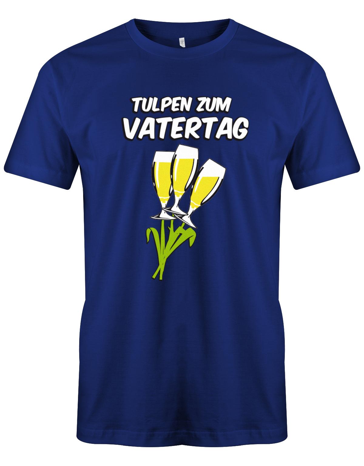 Tulpen-zum-Vatertag-Herren-Shirt-Royalblau