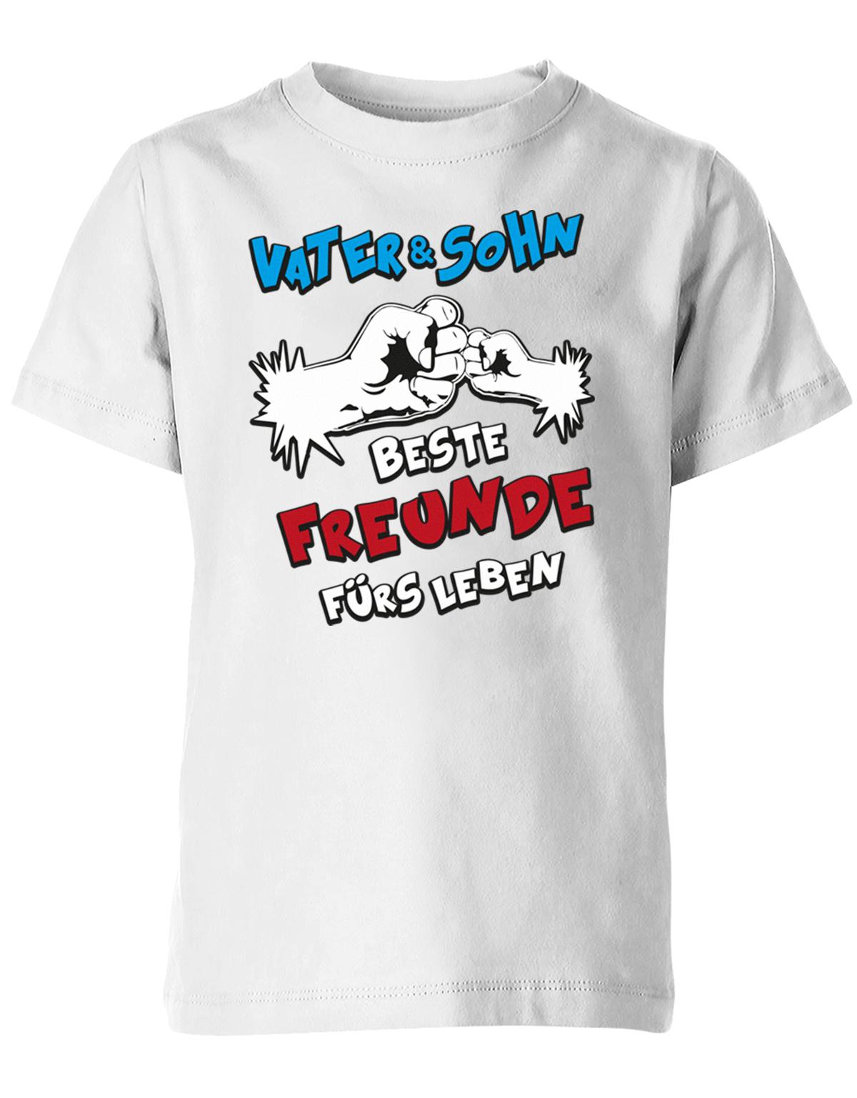Vater-und-Sohn-beste-Freunde-f-rs-Leben-Comic-Faust-Kinder-Shirt-Weiss