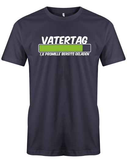 Vatertag-Promile-Ladebalken-Herren-Shirt-Navy