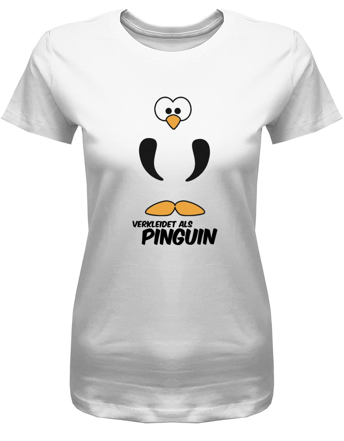 Verkleidet-als-Pinguin-Damen-Shirt-Weiss