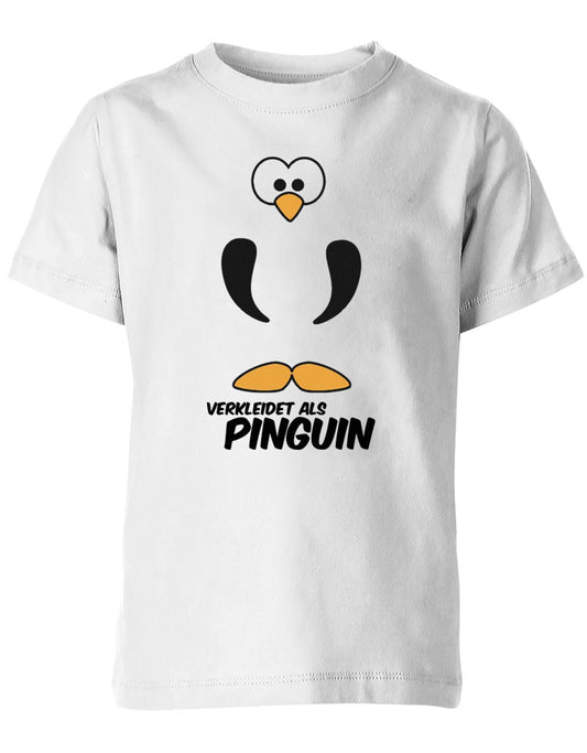 Verkleidet-als-Pinguin-Kinder-Shirt-Weiss