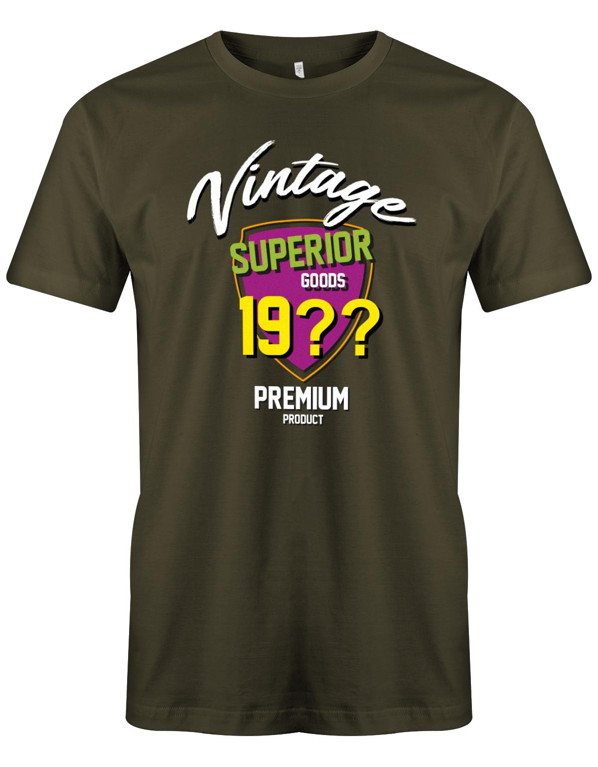 Geburtstag Tshirt für Männer Vintage Superior goods Personalisiert mit Geburtsjahr Premium Product Army