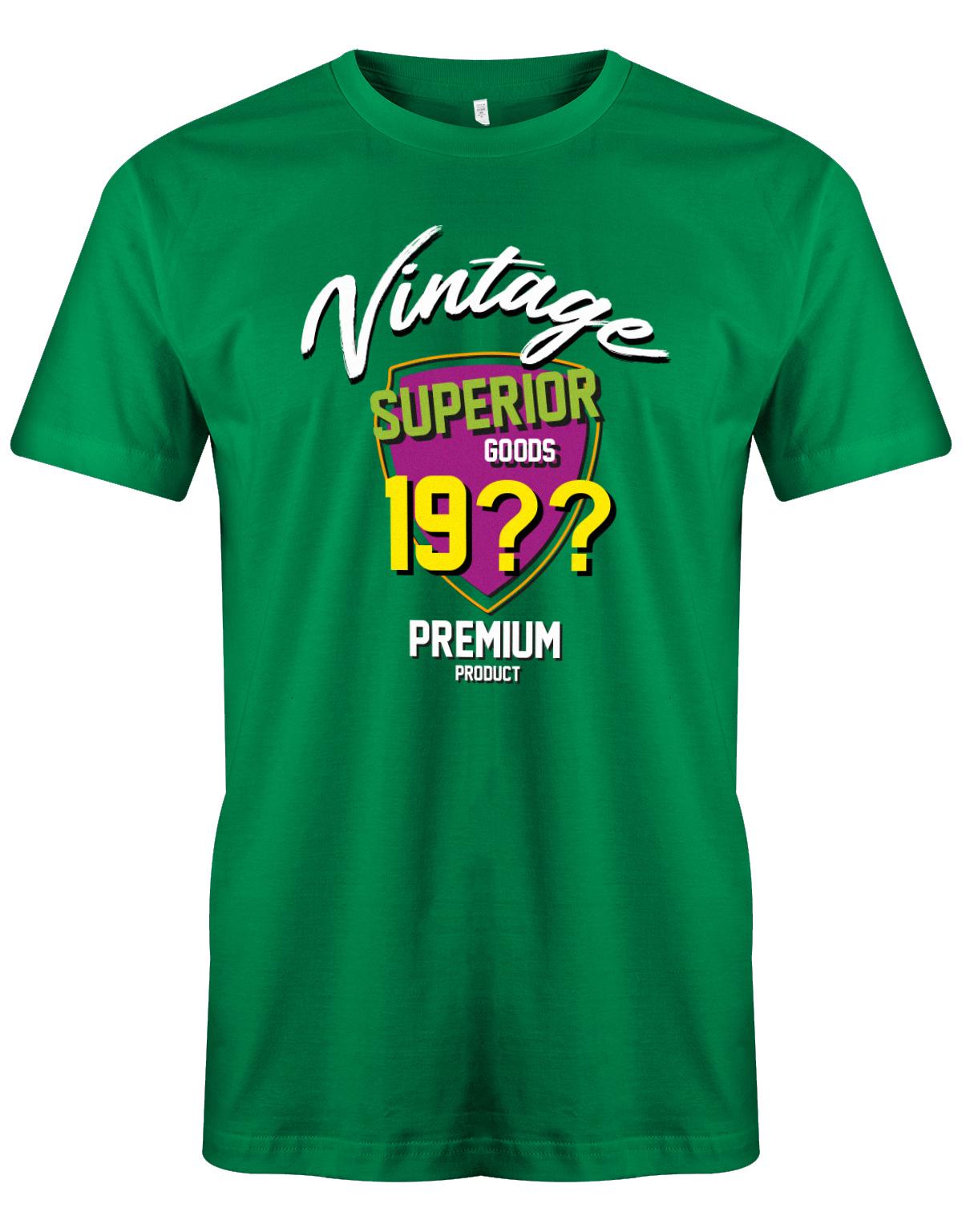 Geburtstag Tshirt für Männer Vintage Superior goods Personalisiert mit Geburtsjahr Premium Product Grün