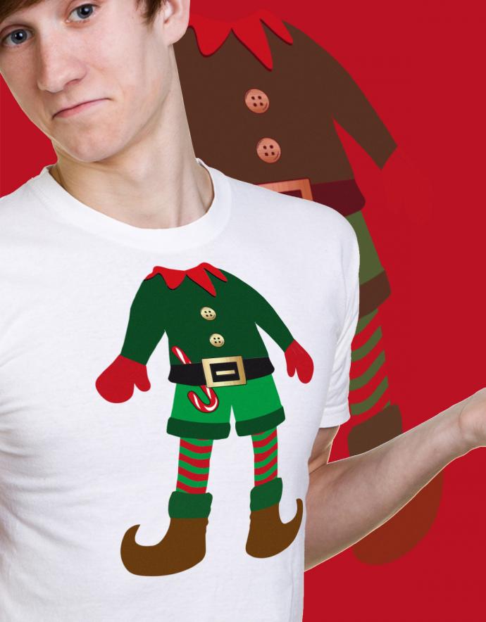 Weihnachten-Mini-Elf-Herren-Shirt-Army-Vorschau