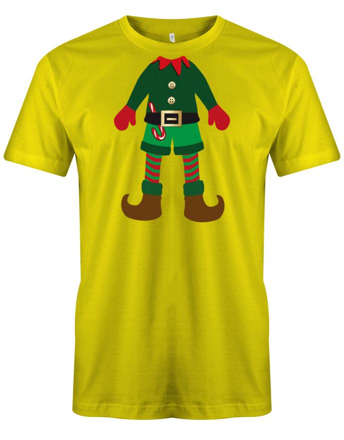 Weihnachten-Mini-Elf-Herren-Shirt-Gelb