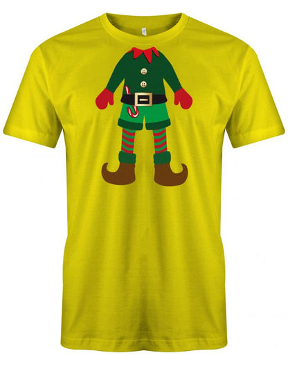 Weihnachten-Mini-Elf-Herren-Shirt-Gelb