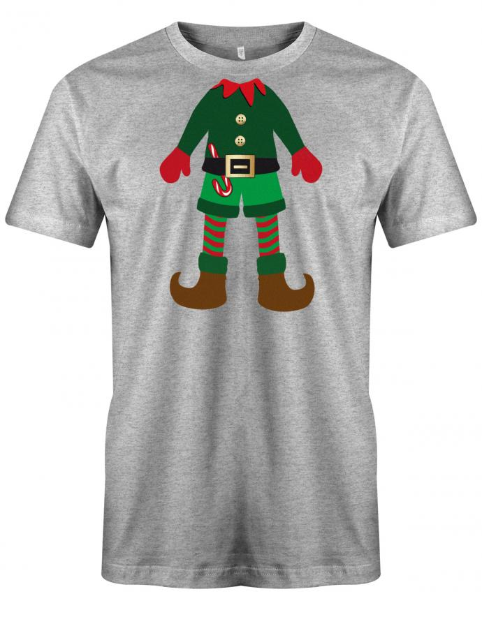 Weihnachten-Mini-Elf-Herren-Shirt-Grau