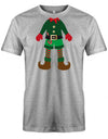 Weihnachten-Mini-Elf-Herren-Shirt-Grau
