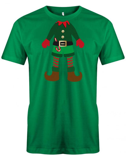 Weihnachten-Mini-Elf-Herren-Shirt-Gruen