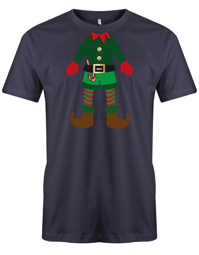 Weihnachten-Mini-Elf-Herren-Shirt-Navy